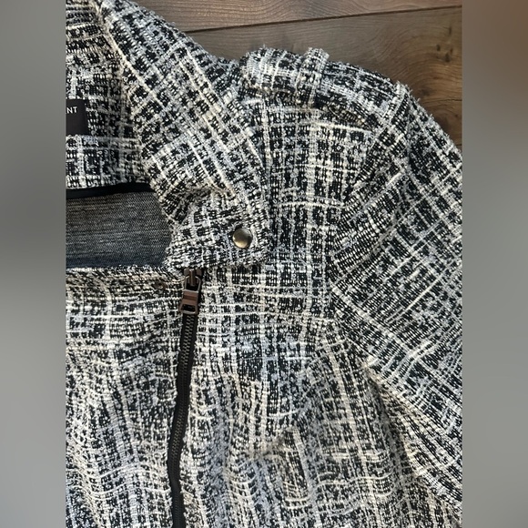 Lane Bryant Knit Tweed Moto Jacket β Black & White β Size 18 - Picture 9 of 16